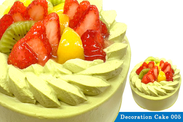 デコレーションケーキ例 スペシャル抹茶デコフルーツ